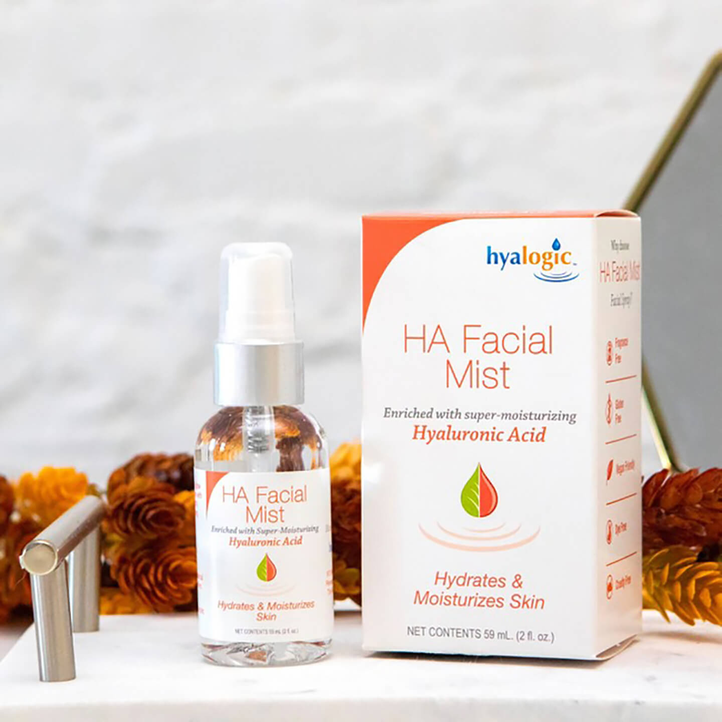 Hyalogic® HA Facial Mist is a light spray, with hydrating Hyaluronic Acid